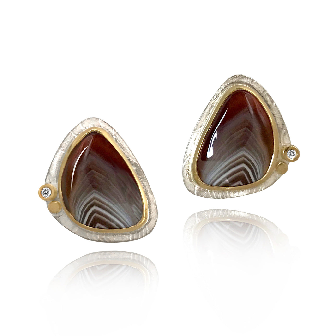 Brown Pebble Stone Earrings