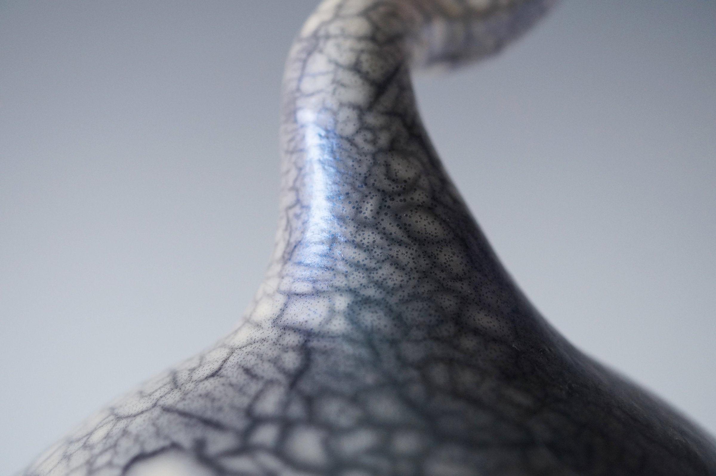 Nerida Coil Blue Iridescent Raku Vessel
