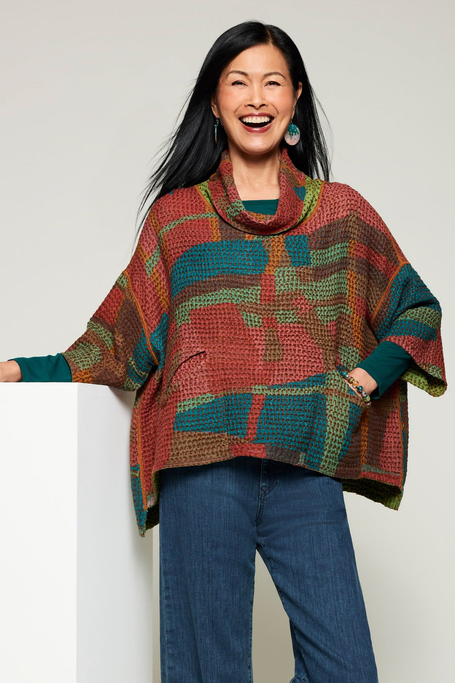 Reversible Kantha Poncho · Artful Home Reversible Kantha Poncho · Artful Home