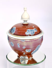Crystalline Red & Blue Jewelry Jar