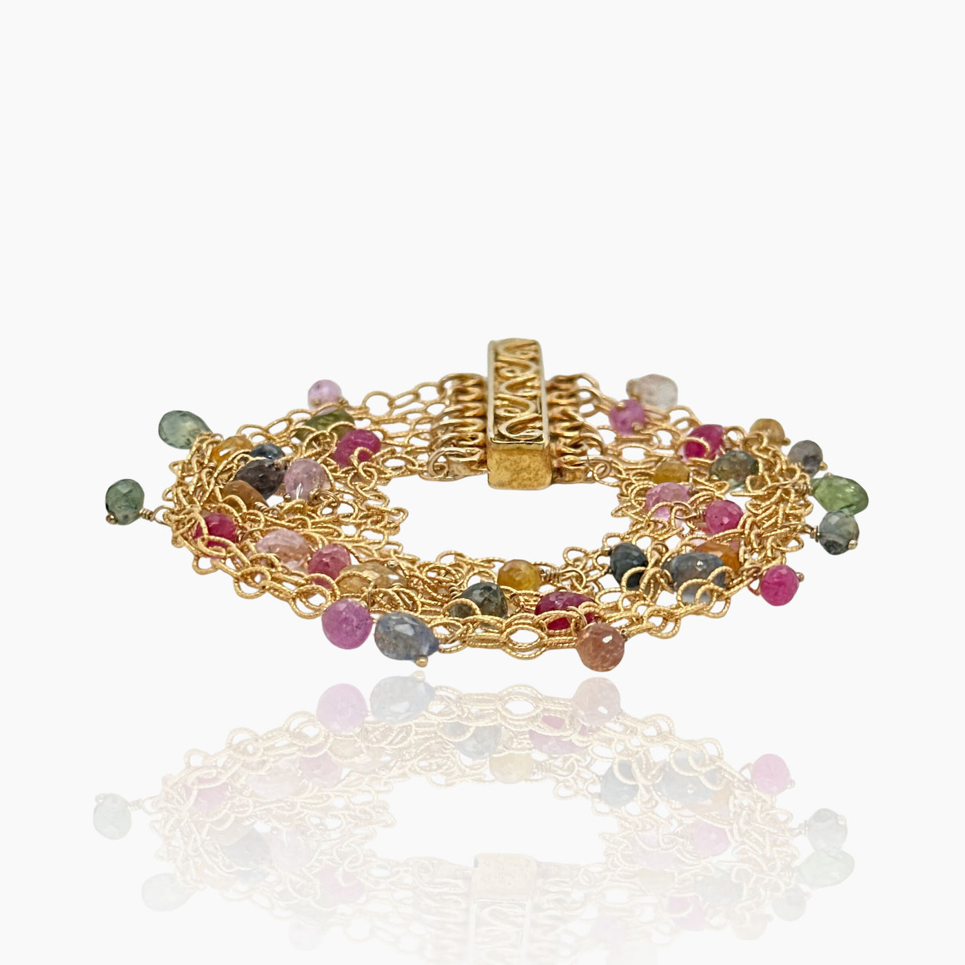 Gold Mesh & Sapphire Bracelet