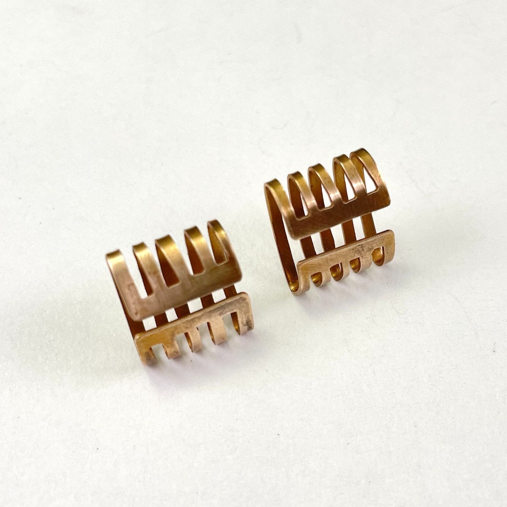 Mini Bronze Grate Earrings