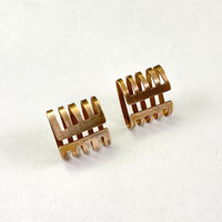 Mini Bronze Grate Earrings