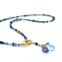 Blue Gemstone Trio Necklace