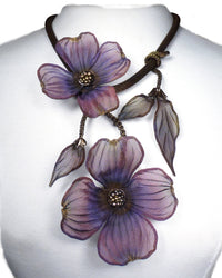 Blue, Poppy & Purple on Brown Chain