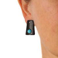 Ebonized Platelet Earrings with Turquoise