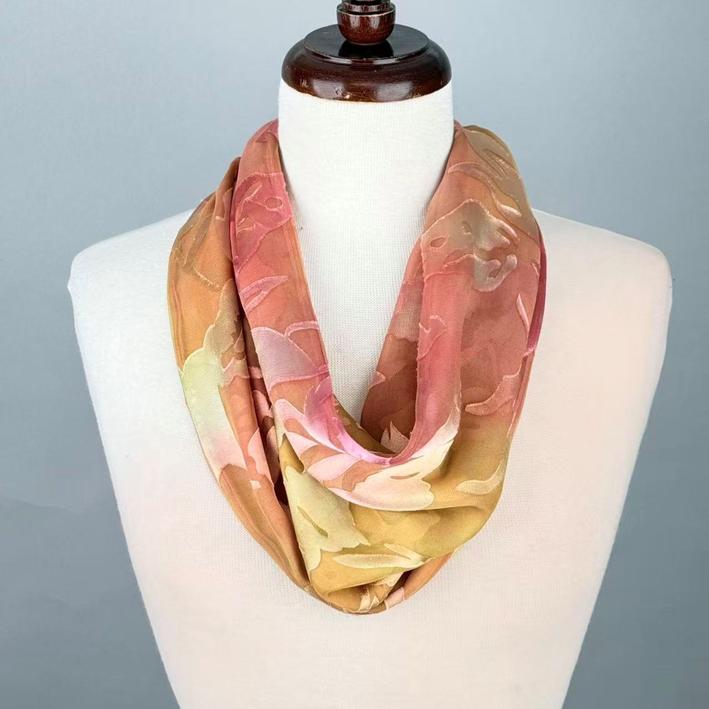 Silk Devore Necklace Scarf