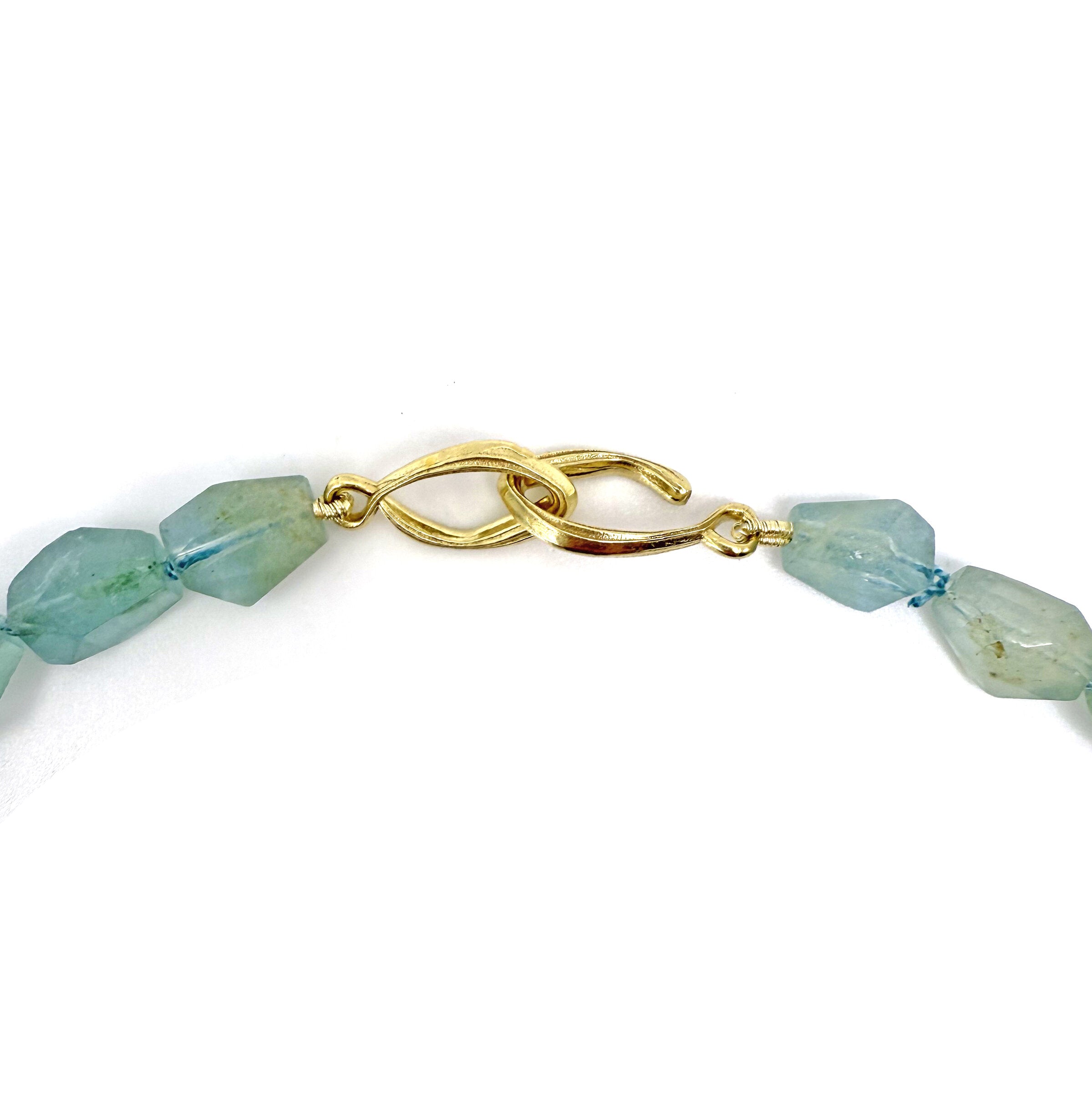 Seafoam Aquamarine Chiseled Candy Necklace
