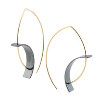 Oxidized Silver, Smooth Finish with Gold Ear wires