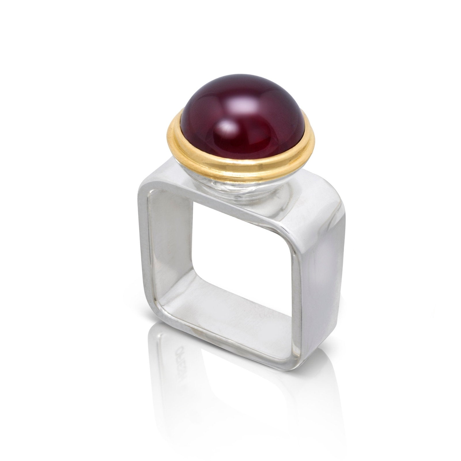 Garnet Square Ring