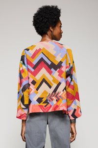 Vintage Cotton Kantha Crew Neck Short Jacket