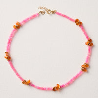 Hot Pink Opal & Carnelian Choker