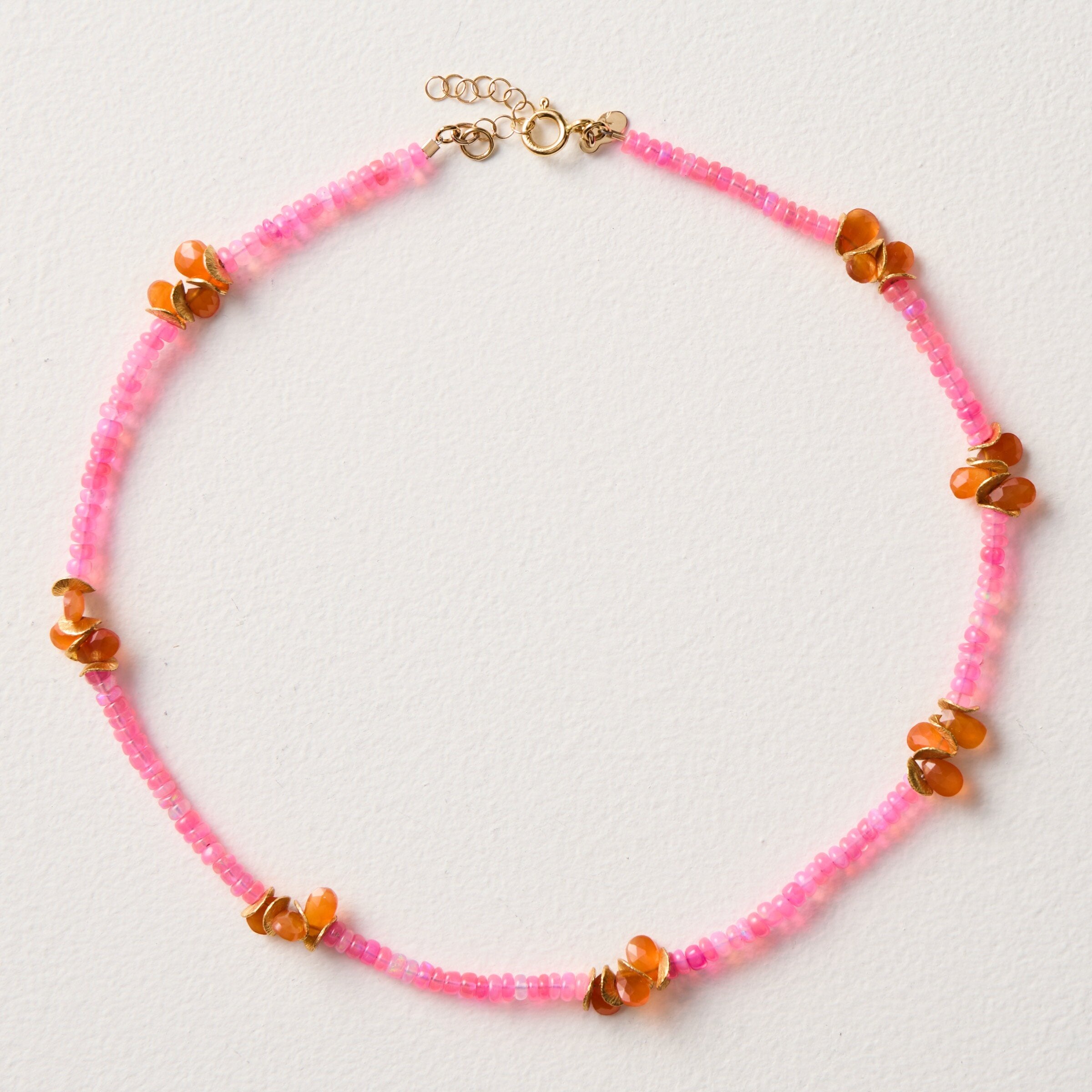 Hot Pink Opal & Carnelian Choker