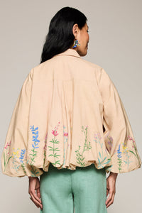 Floral Embroidery Poet Jacket