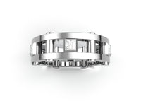 Men's Contemporary Band with Square Cut White Sapphires