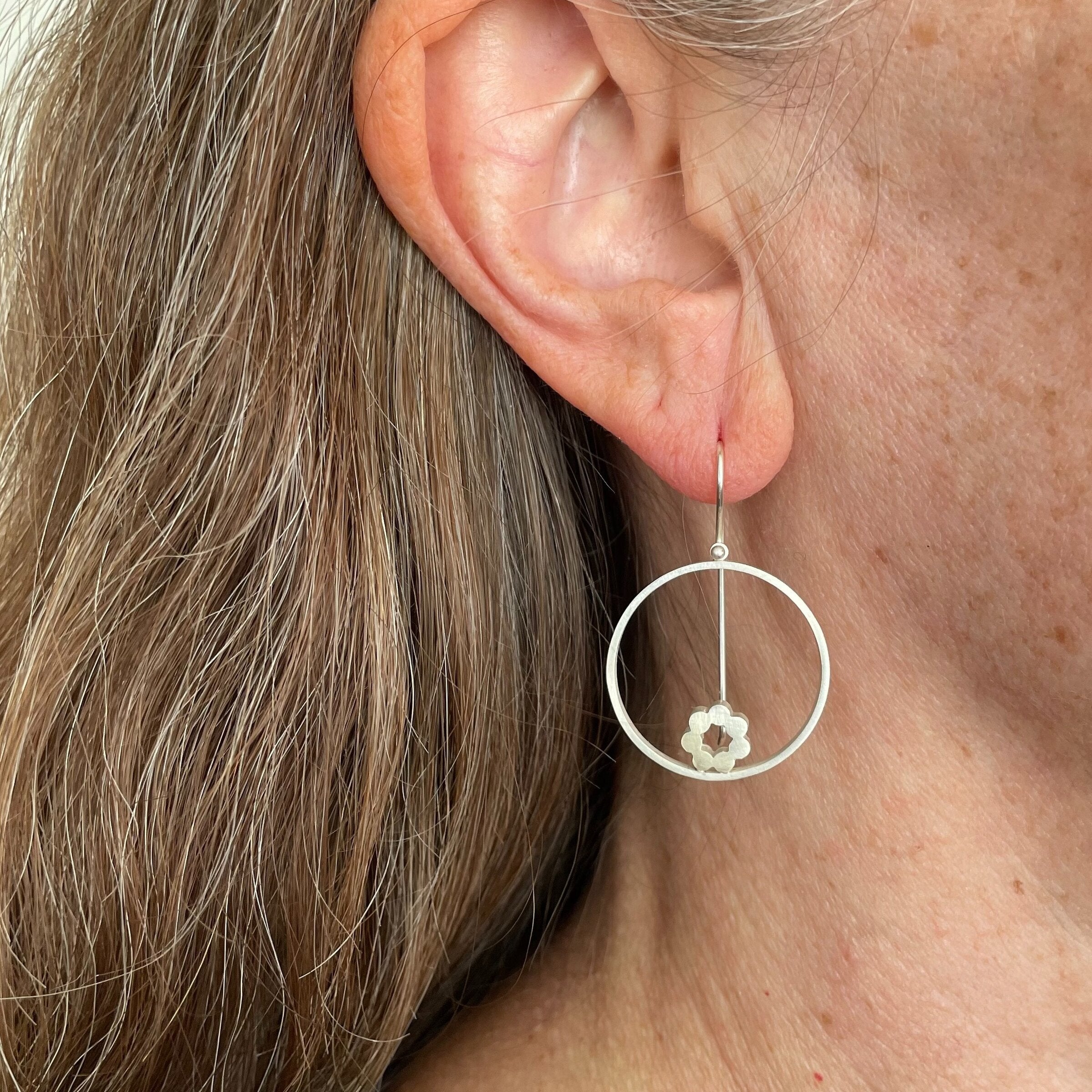 Flower Hoop Earrings