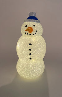 Blue Knit Hat Snowman Lamp