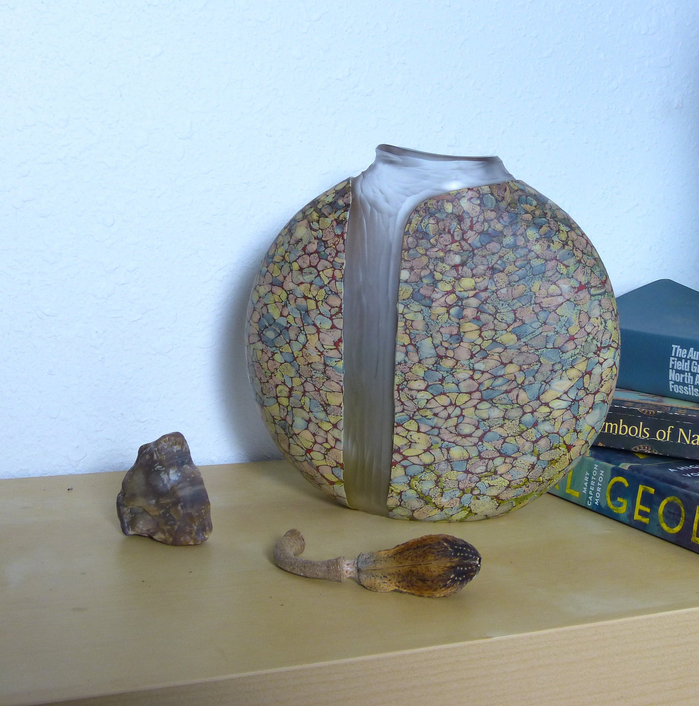 Sandy Cascade Vase with Clear Interior