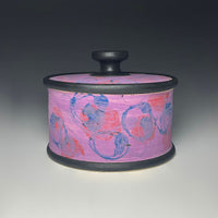 Painterly Lidded Jar in Berry