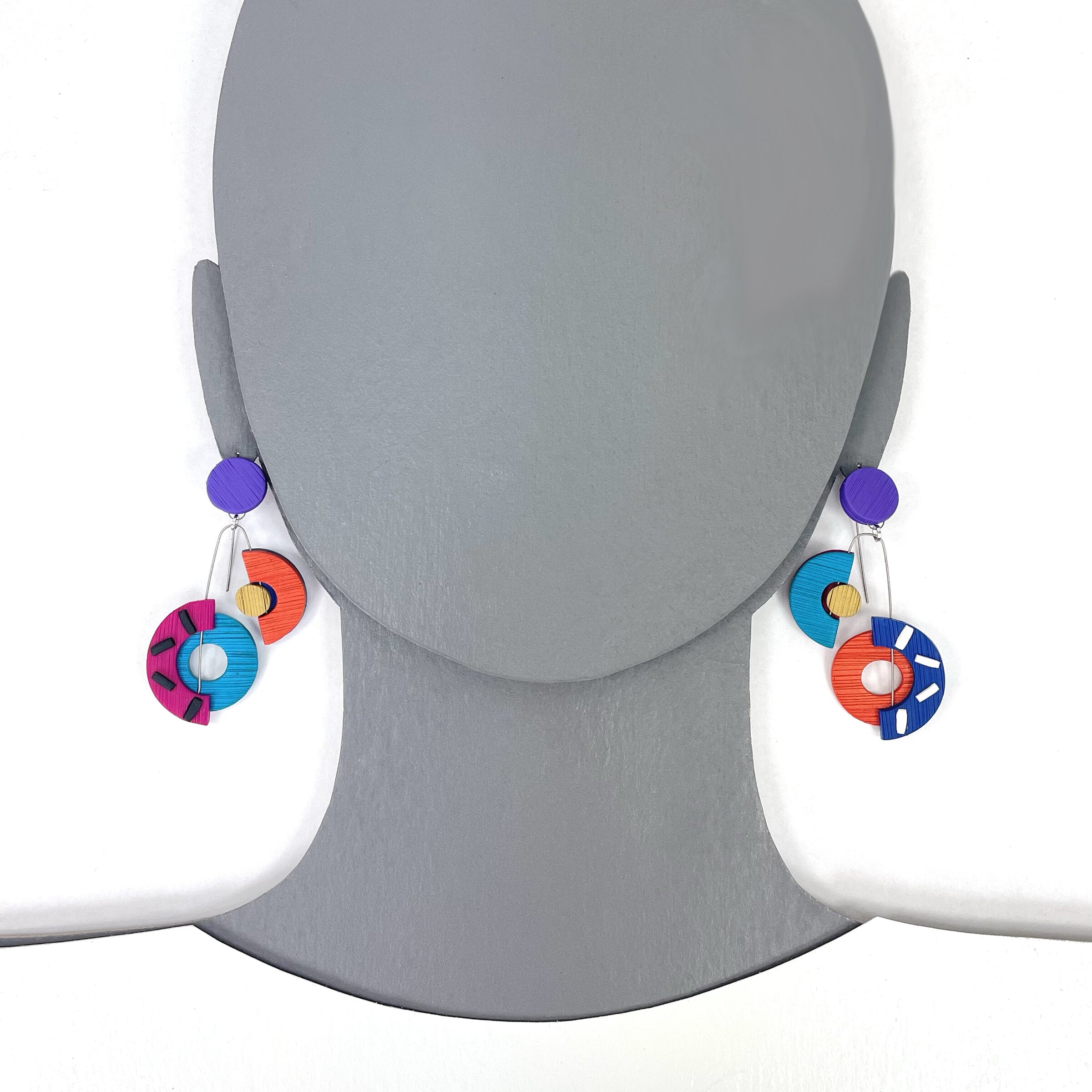 Red & Blue Classical Notes Earrings