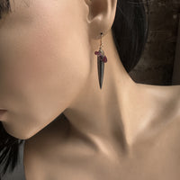Hematite & Purple Garnet Earrings