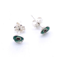 Green Enamel & Tourmaline Earrings