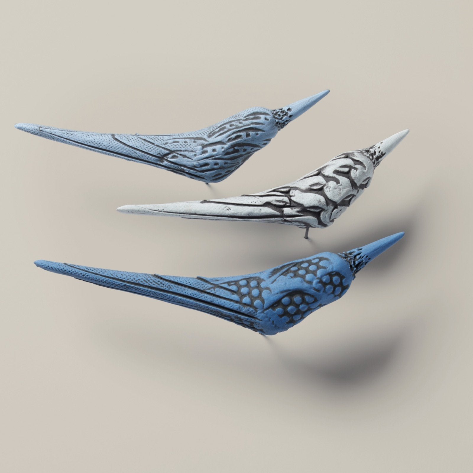Blue Birds in Flight