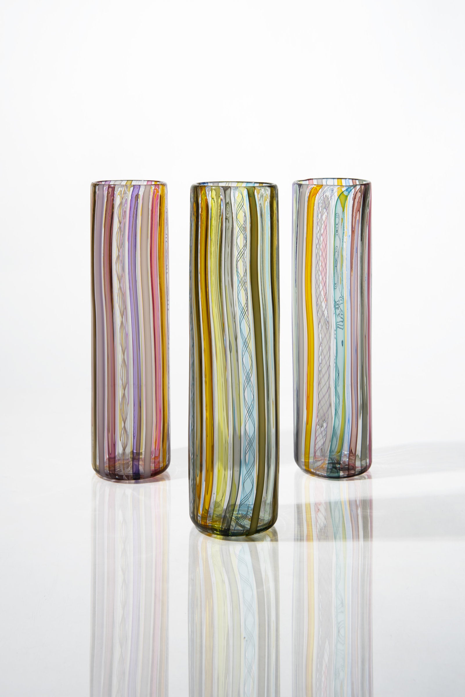 left to right: pink stripe, lime stripe, multi stripe