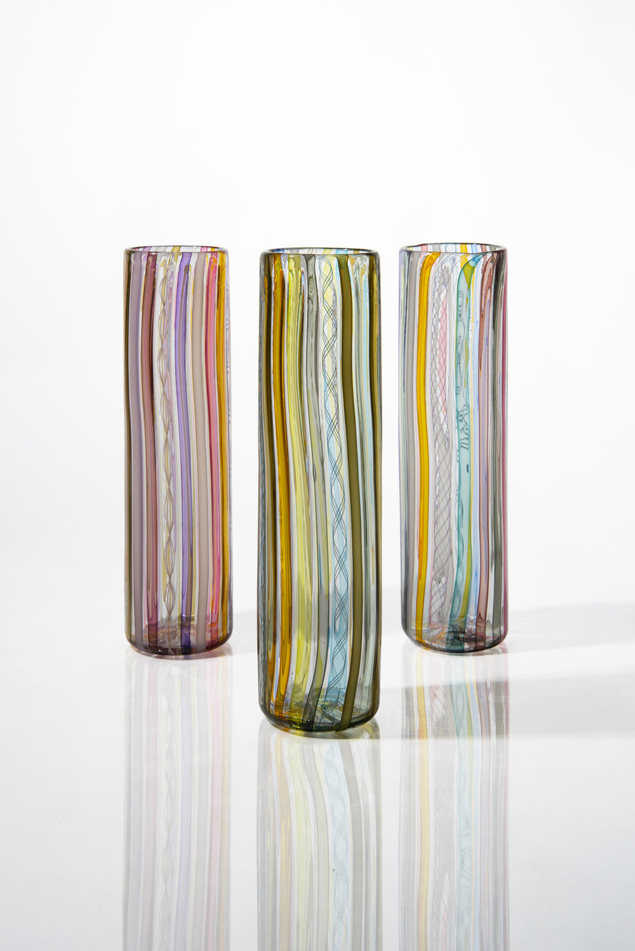 left to right: pink stripe, lime stripe, multi stripe