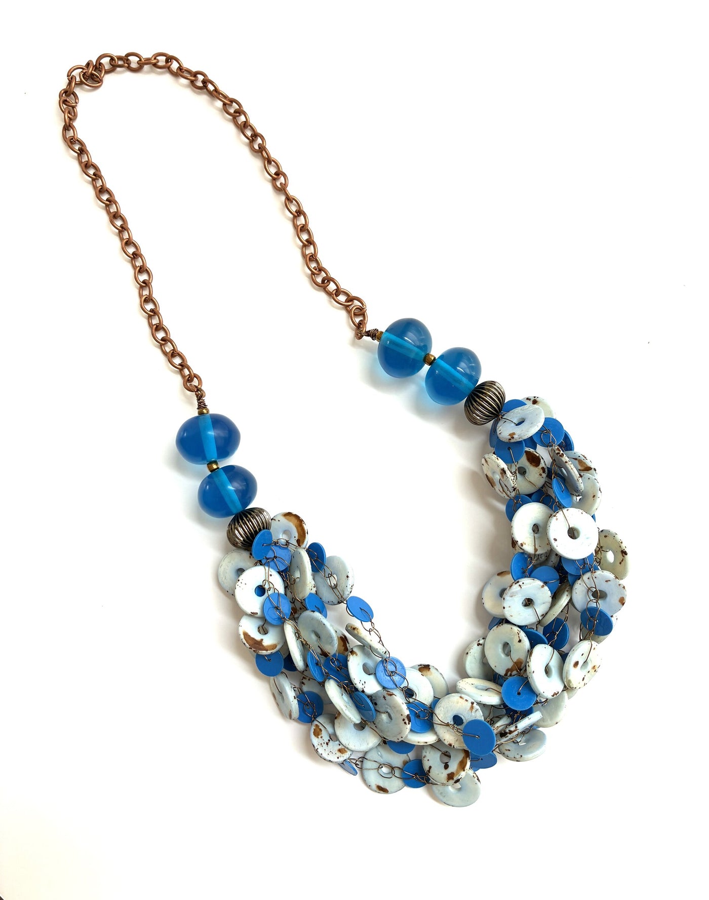 Blue and Rust Necklace