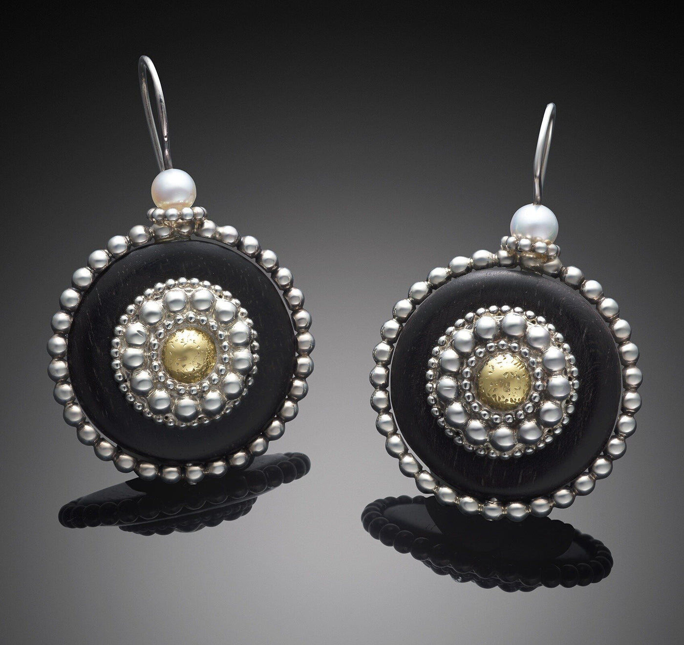 Ebony Medallion Dangle Earrings