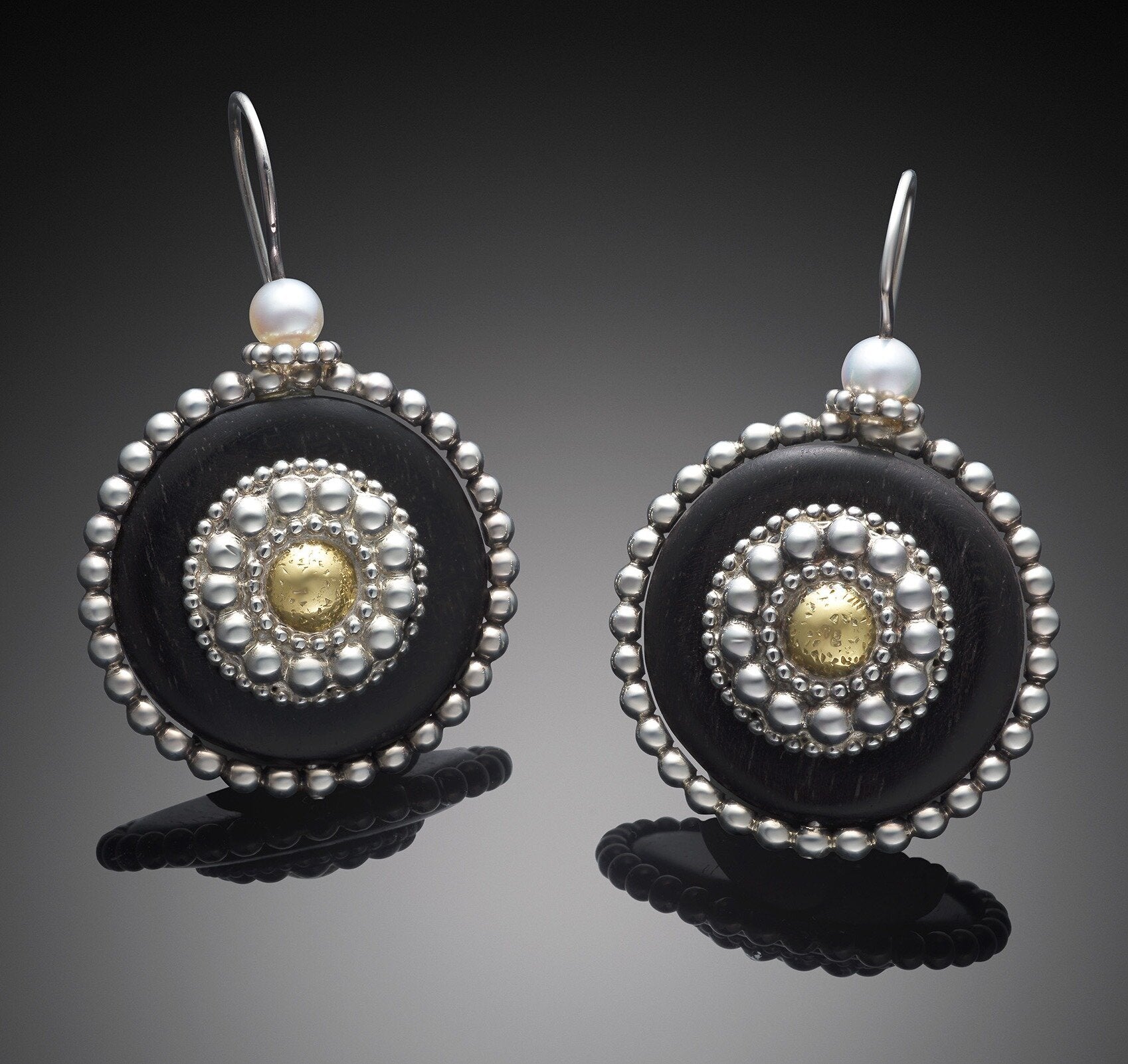 Ebony Medallion Dangle Earrings