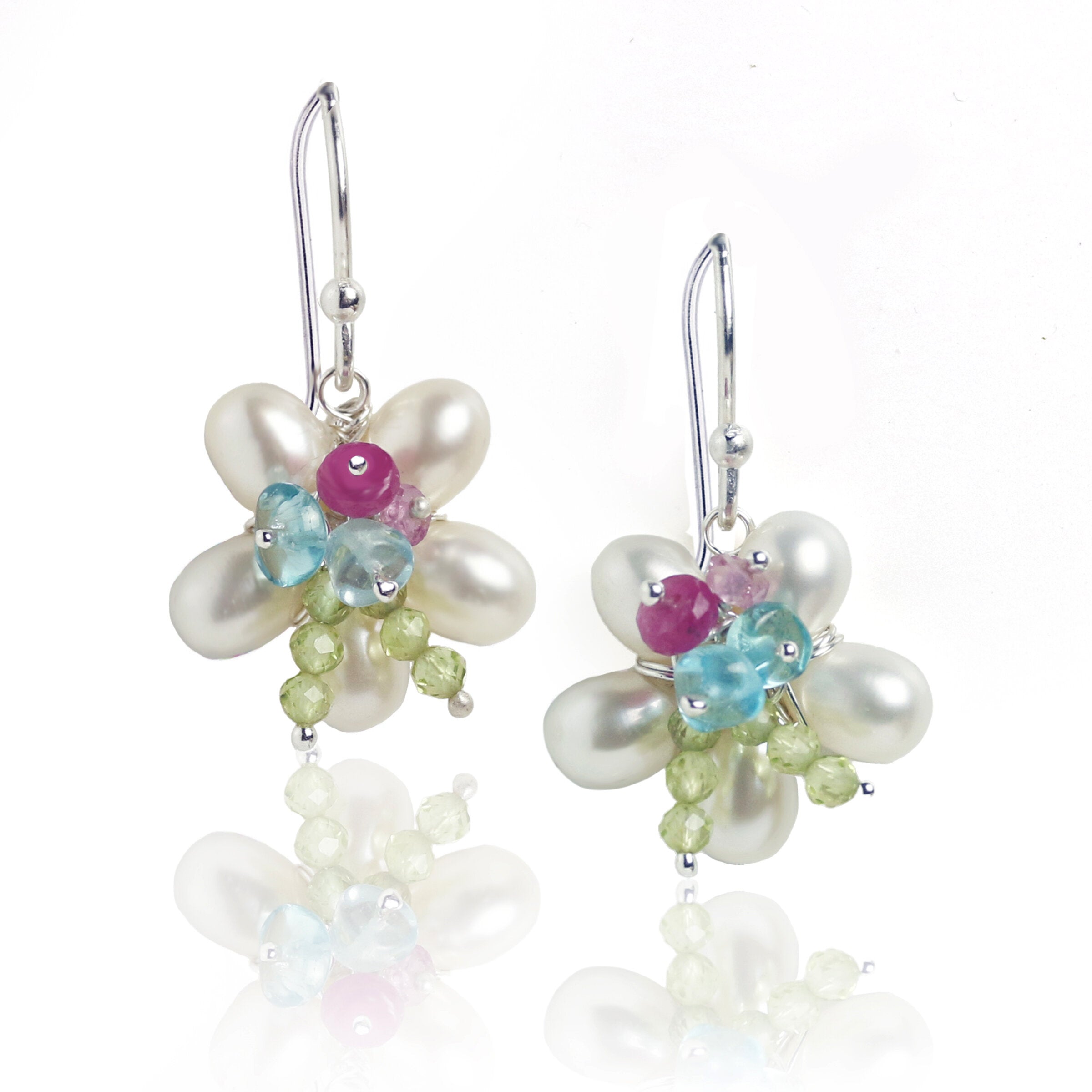 Pearl Flower & Spring Cluster Earrings