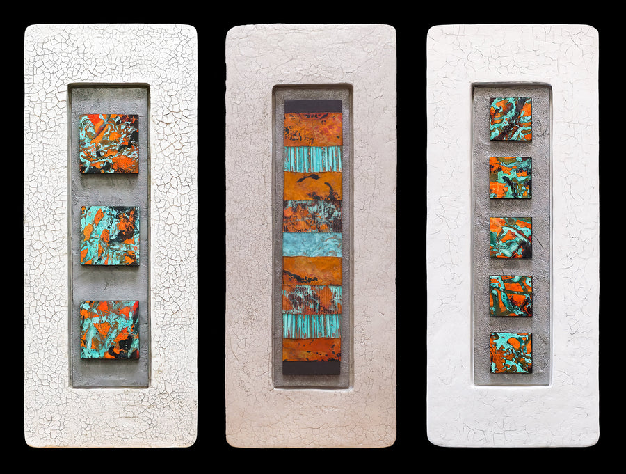 Openings Triptych:  3 Squares / Torn Metal / 5 Square | Photo by Wolfgang Gersch