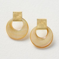 Yellow Mother-of-Pearl Earrings