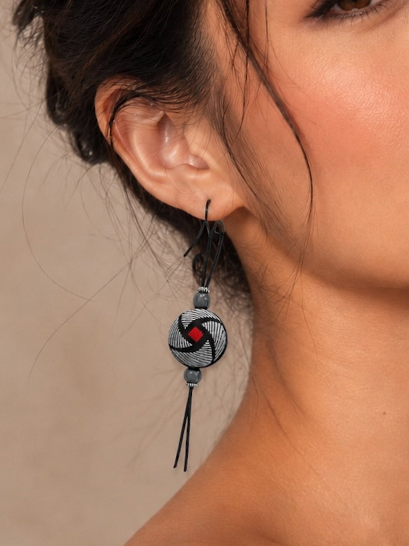 Vintage Italian Silk Spiral Earrings