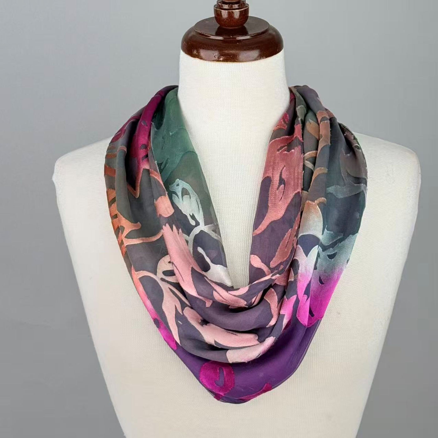 Silk Devore Necklace Scarf