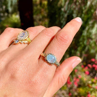Sunbeam Ring with Aquamarine Stone
