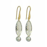 Prasiolite & Tahitian Pearl Drop Earrings