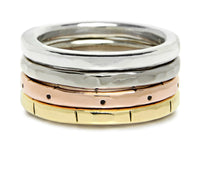 polished finish, shown stacked with other rings from the artist's stacking rings collection | Photo by Chris Patunas