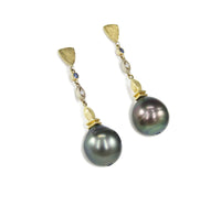 Contemporary Tahitian Pearl Drop Earrings