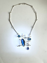 Criss Cross Necklace in Blues