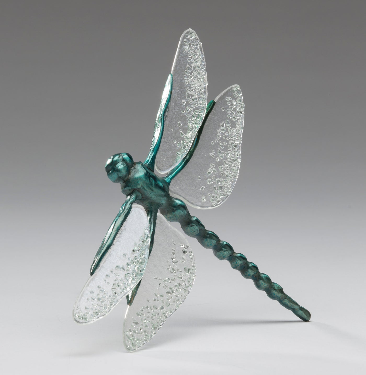 Vibrant Blue Dragonfly with Textured Clear Wings