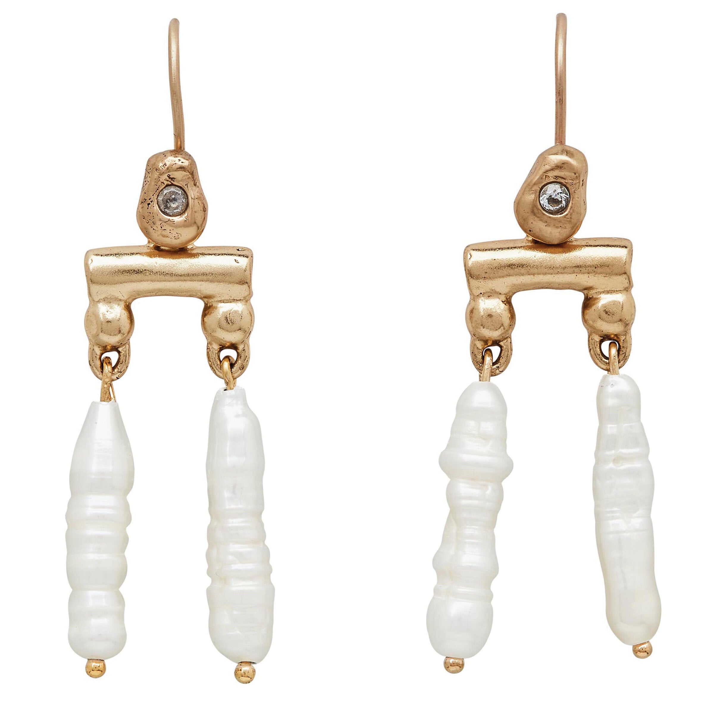Petite Pearl Scale Chandelier Earrings