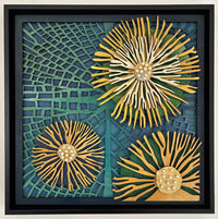 Saffron on Aqua Water Lilies