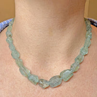 Seafoam Aquamarine Chiseled Candy Necklace