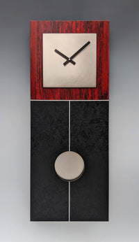 Jane Pendulum Clock in Red & Black