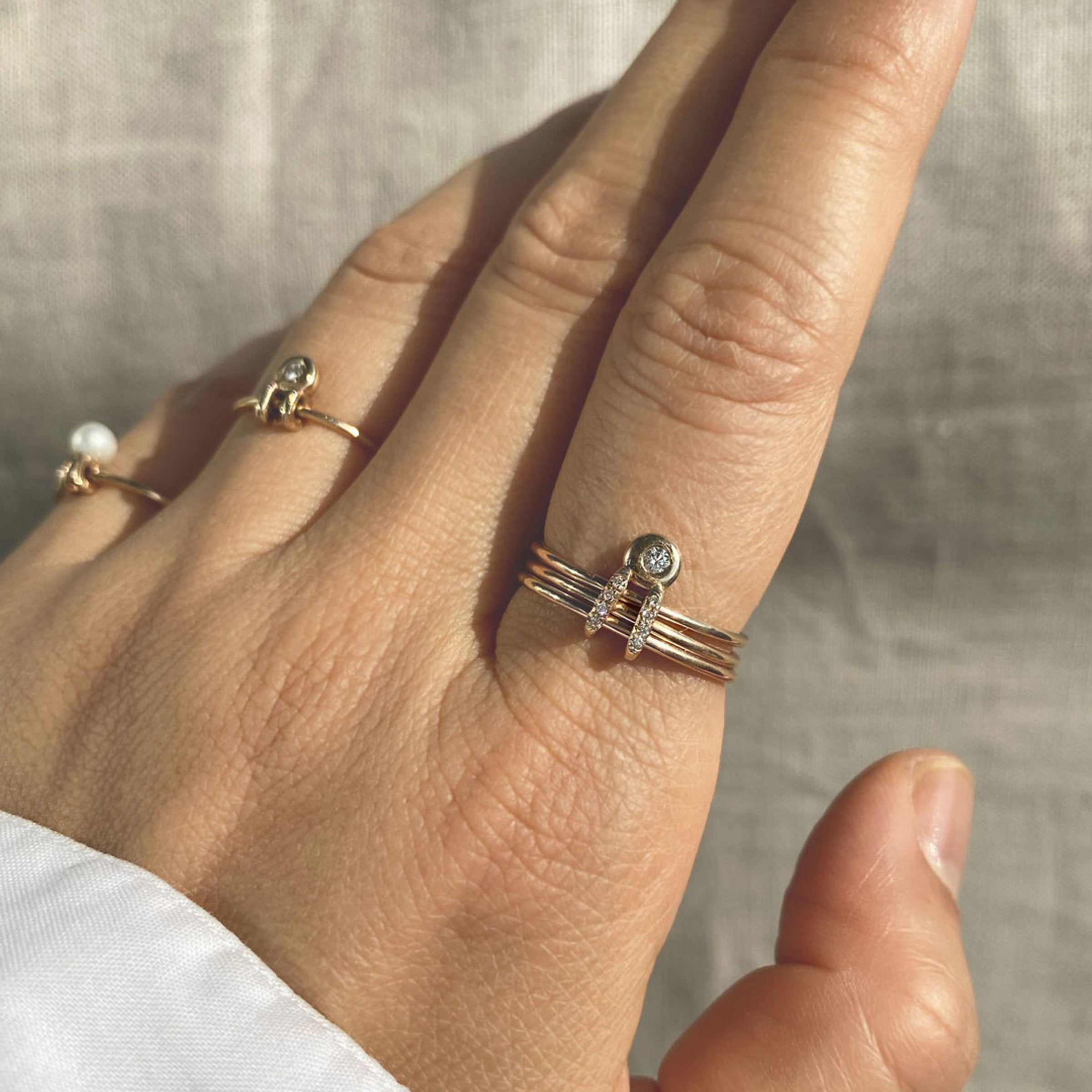 Lucky Rabbit Bunny Three Band Ring