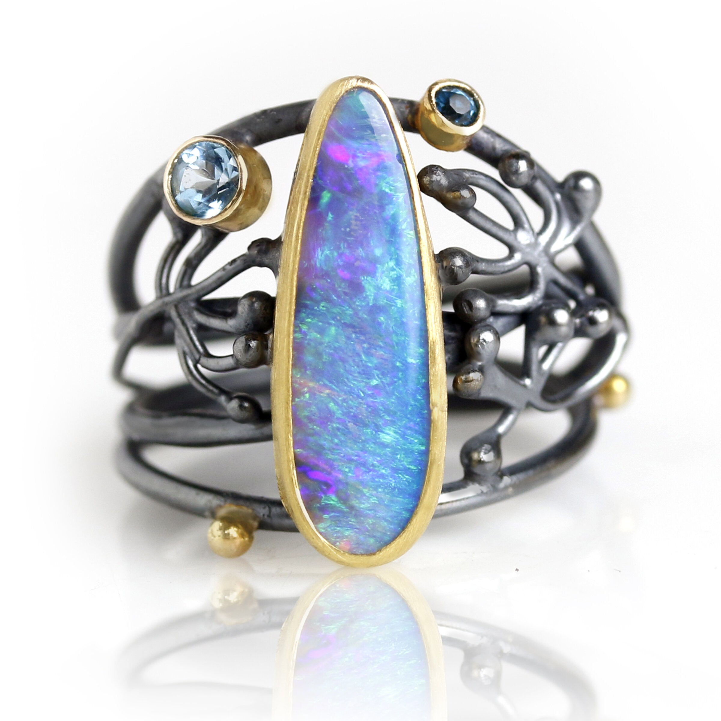 Opal Tangled Vines Ring