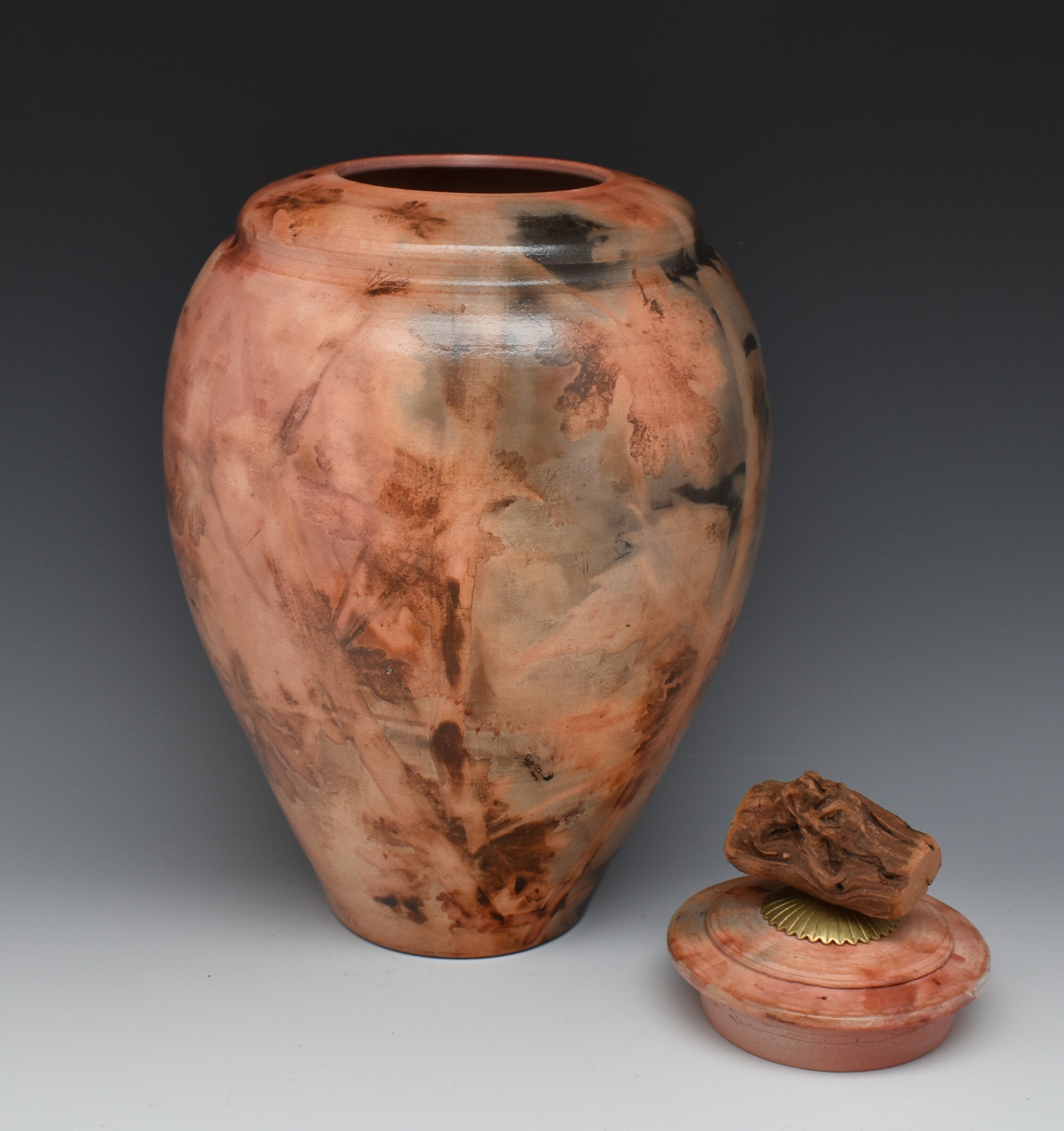 Saggar Vessel with Driftwood Lid II